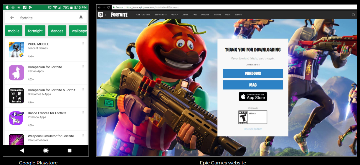 Fake Fortnite Website Fake Fortnite Apps Target Android Gamers Sonicwall